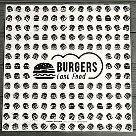 Обгортковий папір чорний Burgers 320х320 мм 333Ф  Відправка м. Ірпінь