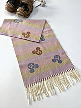 Теплий дитячий кашеміровий шарф Міккі 150*33 см бузковий