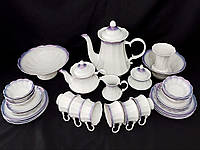 Сервиз чайный "Серпанок фиолет" Коростенский фарфор состоит из 31 предметов на 6 персон ручная работа.