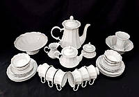 Сервиз чайный "Серпанок люстр" Коростенский фарфор состоит из 31 предметов на 6 персон ручная работа.
