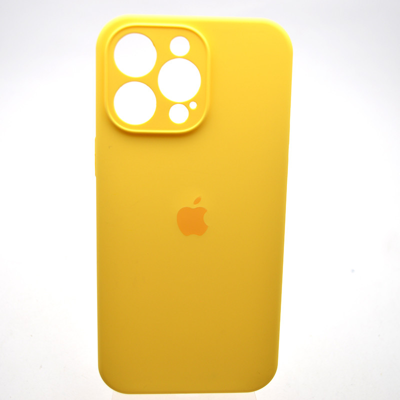 Силіконовий чохол накладка Silicon Case Full Camera для iPhone 15 Pro Max Yellow, фото 1