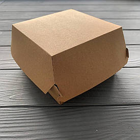 Коробка для бургера XL крафт/крафт 130*130*100 мм (100шт/уп|300шт/ящ)  Відправка м. Ірпінь