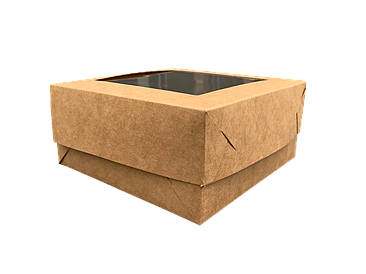Коробка для тістечок 130х130х60 мм бура  Відправка м. Ірпінь