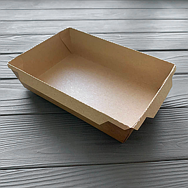 Контейнер паперовий Snack-box крафт/крафт прямокутний 1200мл 180х120х50 мм (50/300) SB1200  Відправка м.