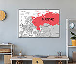 Патріотична картина на полотні для кабінету, офісу, кафе Сучасна карта без Росії. Мордор., фото 3