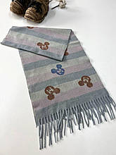 Теплий дитячий кашеміровий шарф Міккі 150*33 см сірий