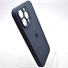 Силіконовий чохол накладка Silicon Case Full Camera для iPhone 15 Pro Max Midnight Blue, фото 3