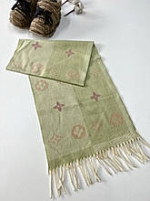 Теплий дитячий кашеміровий шарф Моллі 150*33 см оливковий