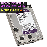 HDD 4TB жорсткий диск для відеоспостереження WD Purple 4TB WD43PURZ HDD диск на 4 ТБ SATA для відеореєстратора, відеонагляду