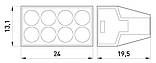 1-2,5мм.кв 24А 1⇒7 сполучна одинарна клема 24х19,5х13,1мм [p0670004] e.lc.pro.ac.8 E.NEXT чорна вставка, фото 2