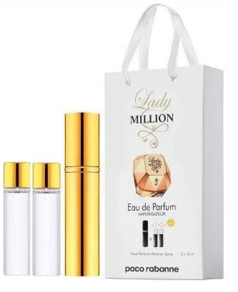 Парфуми жіночі Paco Rabanne Lady Million з феромонами 3х15 мл, фото 1