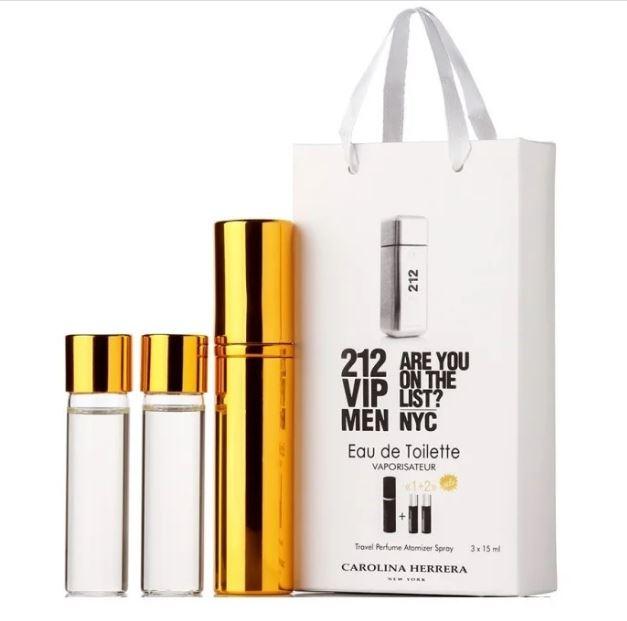 Мініпарфуми чоловічі з феромонами Carolina Herrera 212 VIP Men 3х15 мл