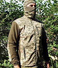 Куртка флісова олива з піксельними вставками