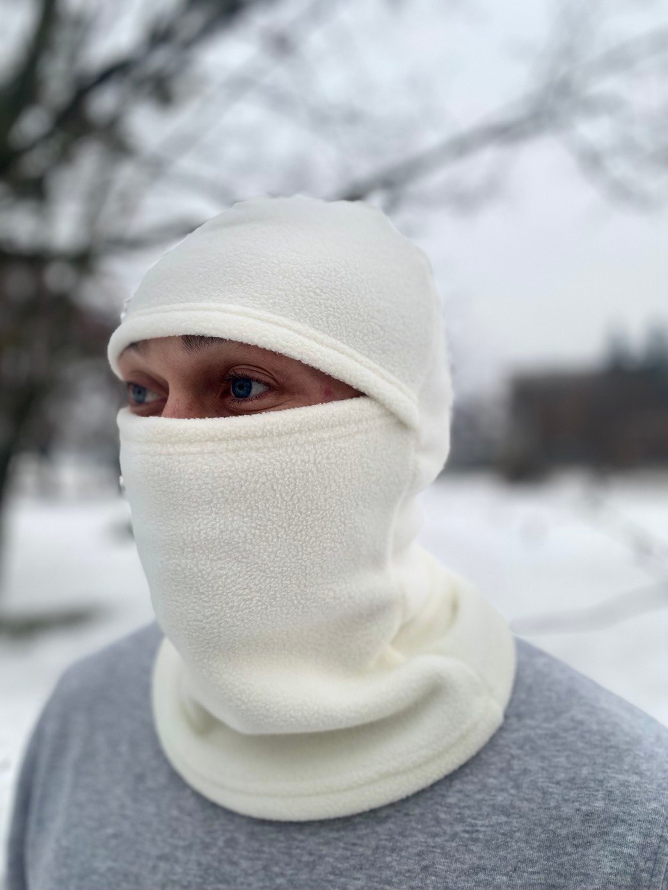 Тактична Балаклава флісова біла