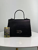 Жіноча шкіряна сумка на плече трапеція, ділова сумоча італійського бренду Polina&Eiterou.