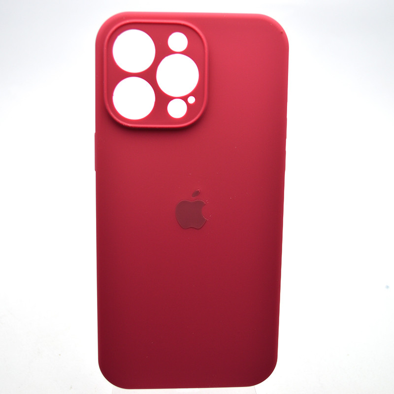 Силіконовий чохол накладка Silicon Case Full Camera для iPhone 15 Pro Max Rose Red, фото 1
