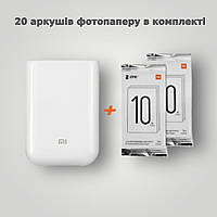 Портативный фотопринтер Xiaomi Mi Portable Photo Printer + 20шт. фотобумаги