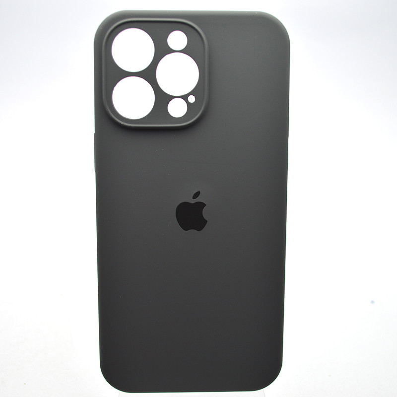 Силіконовий чохол накладка Silicon Case Full Camera для iPhone 15 Pro Max Charcoal Gray Black, фото 1