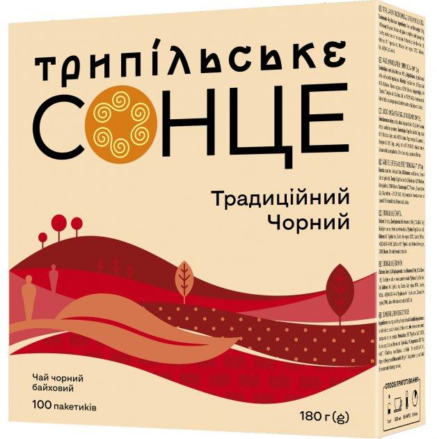 Чай чорний Трипольське Сонце Традиційний чорний 100 пакетиків