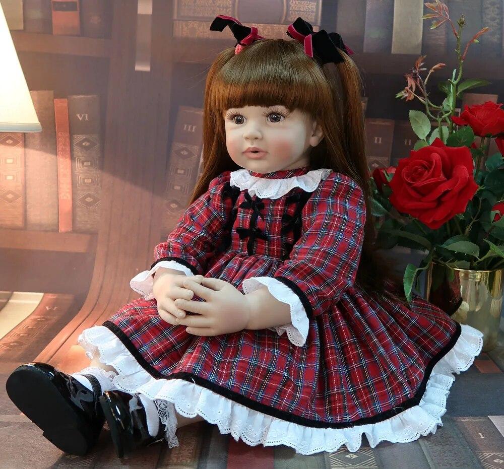 Велика гарна лялька Реборн (Reborn), колекційна доросла дівчинка з вініловим тілом та довгим волоссям, як жива дитина