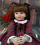 Велика гарна лялька Реборн (Reborn), колекційна доросла дівчинка з вініловим тілом та довгим волоссям, як жива дитина, фото 2