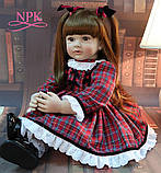 Велика гарна лялька Реборн (Reborn), колекційна доросла дівчинка з вініловим тілом та довгим волоссям, як жива дитина, фото 4