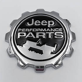 Емблема, накліпка Performance PARTS JEEP (Джип) Метал 67 мм - Сріблясто Чорна