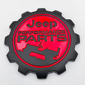 Емблема, накліпка Performance PARTS JEEP (Джип) Метал 67 мм - Черно Червона