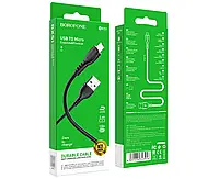 Дата кабель Borofone BX51 Triumph USB to MicroUSB (2.4A) (1m) Чорний