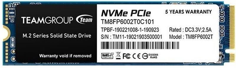 SSD диск 2TB Team MP33 M.2 2280 PCIe 3.0 x4 3D TLC (TM8FP6002T0C101)