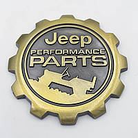 Эмблема, наклейка Performance PARTS JEEP (Джип) Металл 67 мм Бронзовая