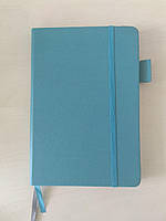 Записная книга блокнот на резинке 21х14.5 см А5 голубая