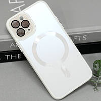 Чехол для iPhone 15 Pro Max (6.7``) TPU+Glass Sapphire Midnight with MagSafe- белый