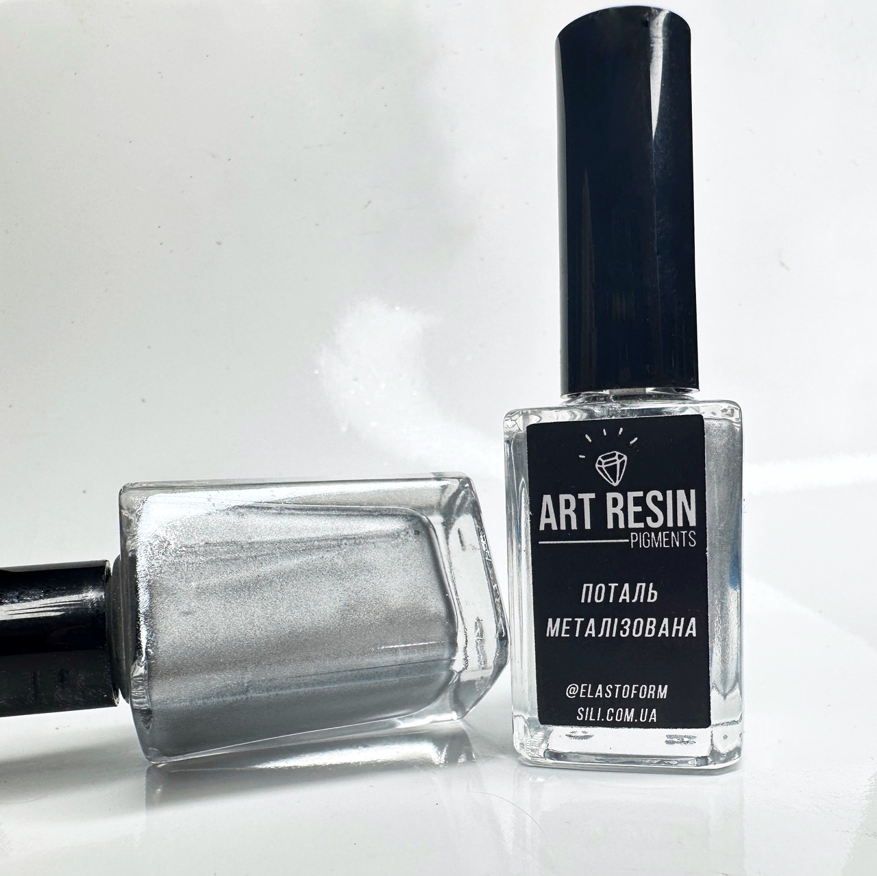 Поталь металізована, колір срібло світле «Кашемір»,  Art Resin, 73. Супернасичена. Уп.12 мл
