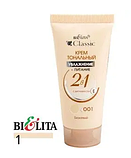Тональний крем для обличчя Bielita Classic Cream 2в1  з вітаміном Е Зволоження та живлення, № 001 Бежевий, 30 мл, фото 4