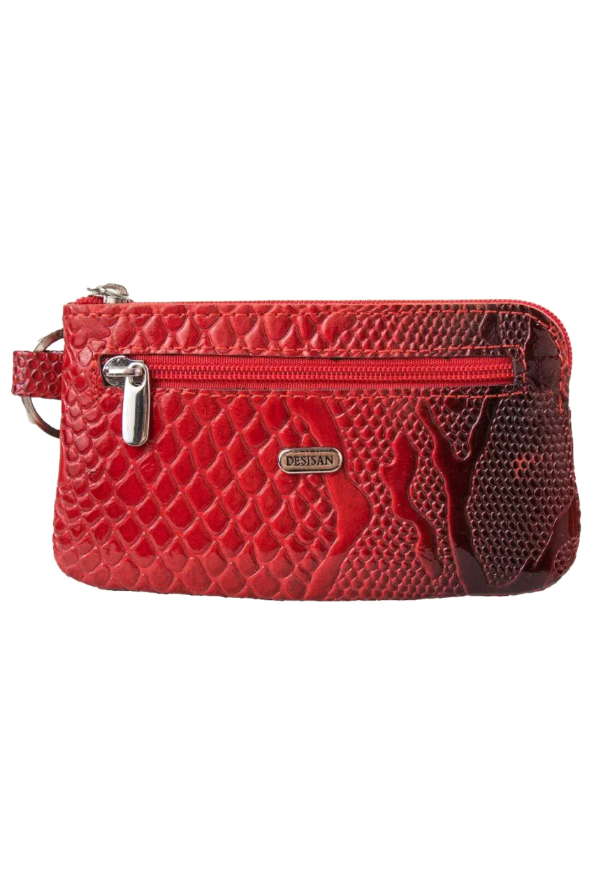 Шкіряна ключниця Desisan 013-500 лакова червона, фото 1