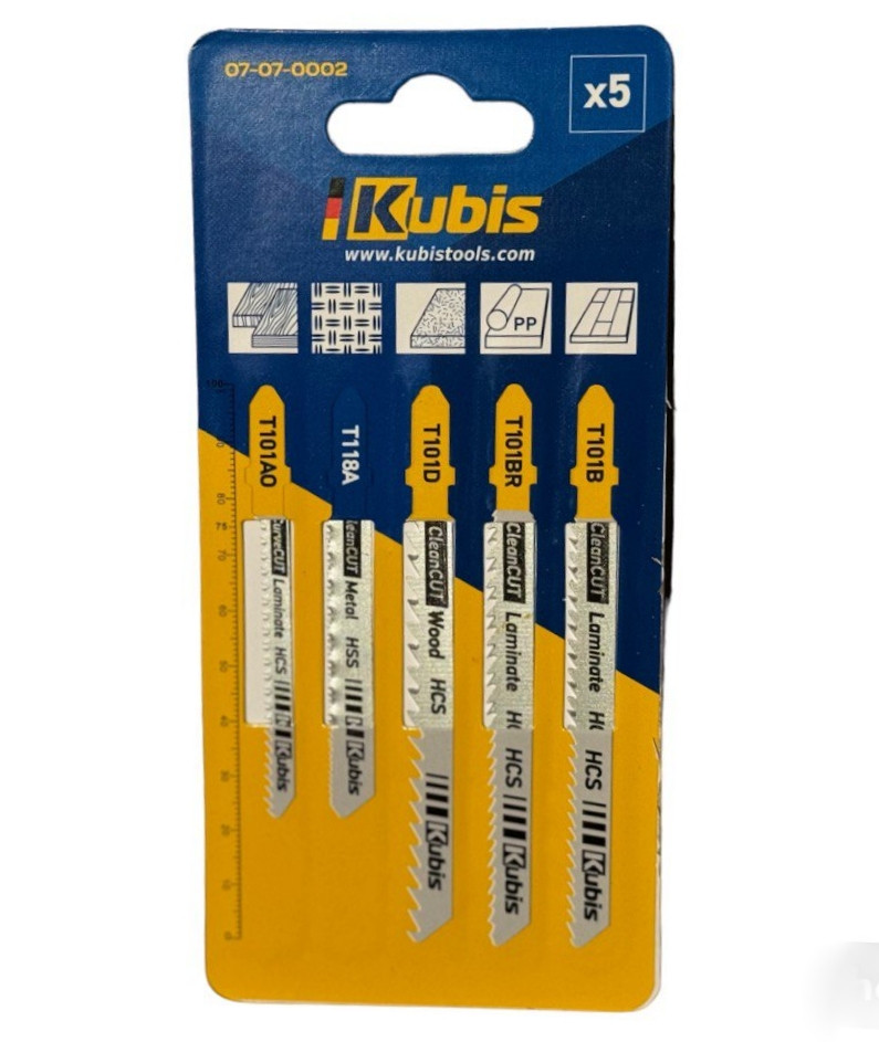 Набір пилок для електролобзика Kubis 5 шт. 101AO;118А;101D;101B;101BR (07-07-0002)