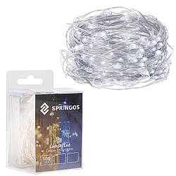 Гірлянда на батарейках Springos 9.9 м 100 LED CL0019 Cold White