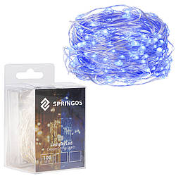 Гірлянда на батарейках Springos 9.9 м 100 LED CL0020 Blue