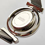 Сріблястий жіночий годинник Pandora (Пандора) з чорним циферблатом що обертається, магнітна застібка - код 2363b, фото 3