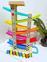 Дерев'яна траса "Крутий спуск №3" Limo Toy. MD 2541. Вік: від 3 років, кількість машинок: 8 шт.