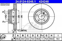 Тормозной диск BMW:F36 ,F23 ,F22 ,F87 ,F30 ,F35 ,F80 ,F34 ,F31 ,F33 ,F83 ,F32 ,F82 (24012402481 ATE)