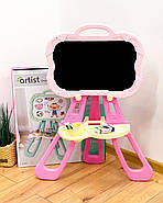 Мольберт, дошка для малювання, двостороння, магнітна, Artist, рожевий, фото 2