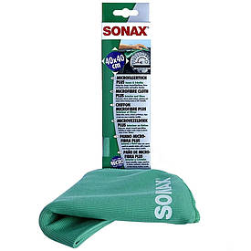 Серветка із мікрофібри для скла та хрому Sonax Microfibre Cloth Plus 40×40см