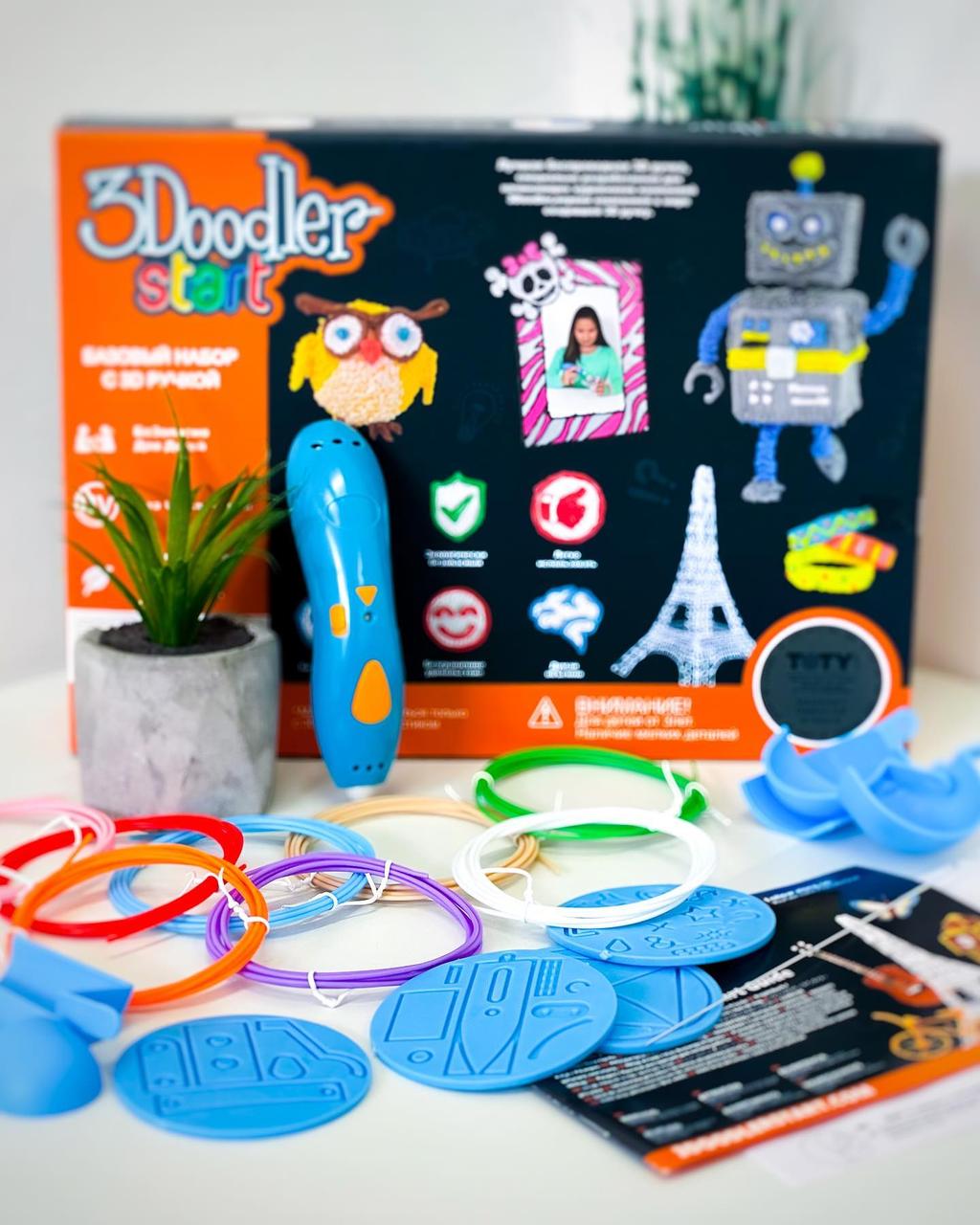 Ручка 3D, пластик-PCL, USB заряджання, синій, фото 1