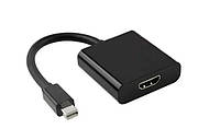 Кабель переходник Mini DisplayPort - HDMI Female, 1080P для Apple Mac Black