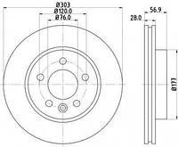 Тормозной диск Volkswagen:Amarok (8dd355129211 HELLA PAGID)