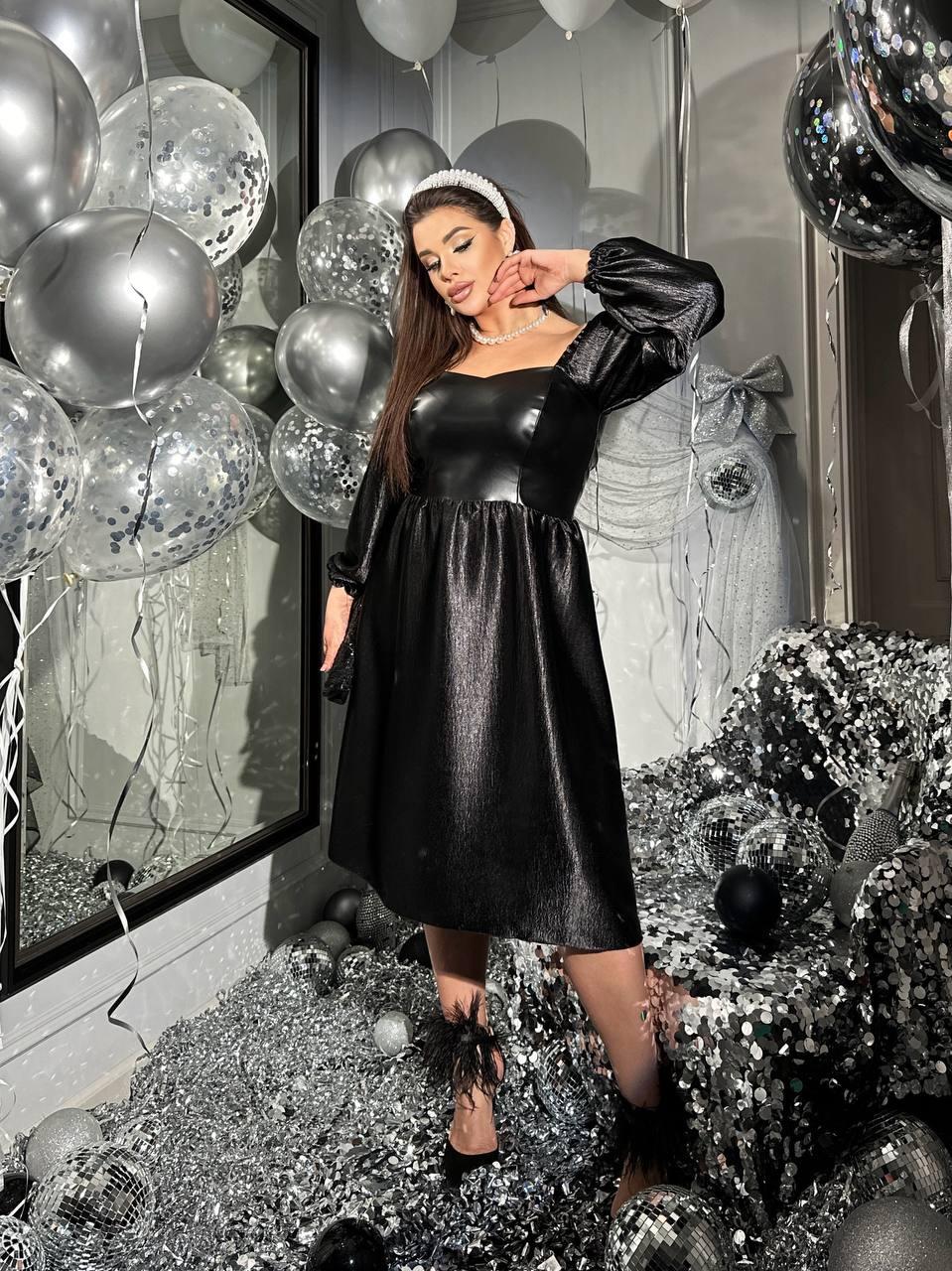 Сукня шкіряна міді