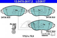 Тормозные колодки Audi:A3 ,Q3 /Seat:Leon /Skoda:Octavia ,Superb ,Kodiaq /Volkswagen:Golf (13047026172 ATE)