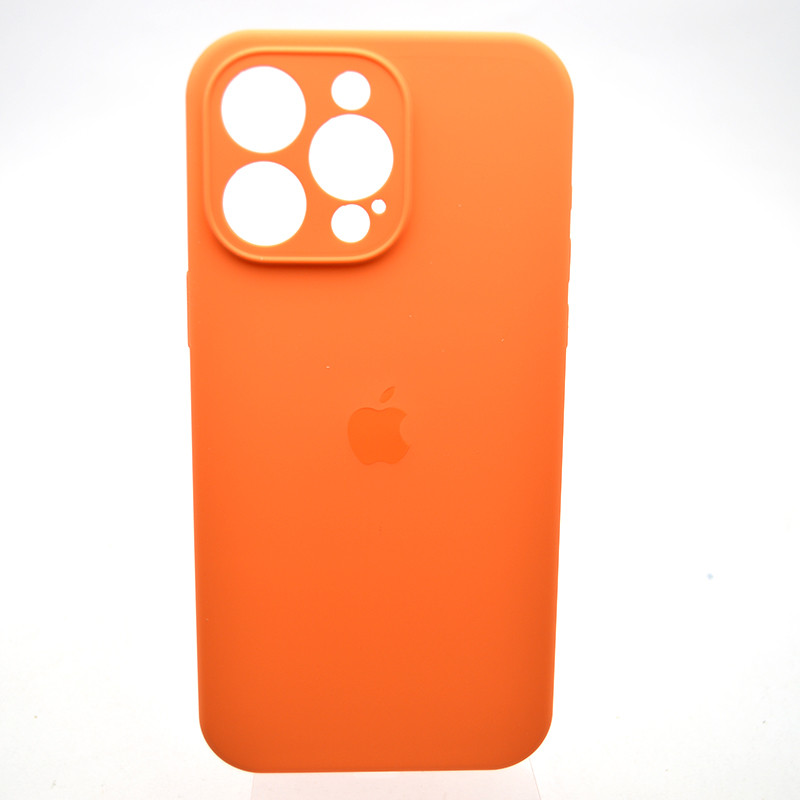 Силіконовий чохол накладка Silicon Case Full Camera для iPhone 15 Pro Max Golden Orange, фото 1